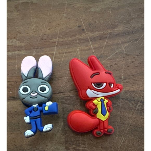 Zootopia Bunny Fox 2 Shoe Charms Multiple Characters Fits Crocs - Picture 1 of 4